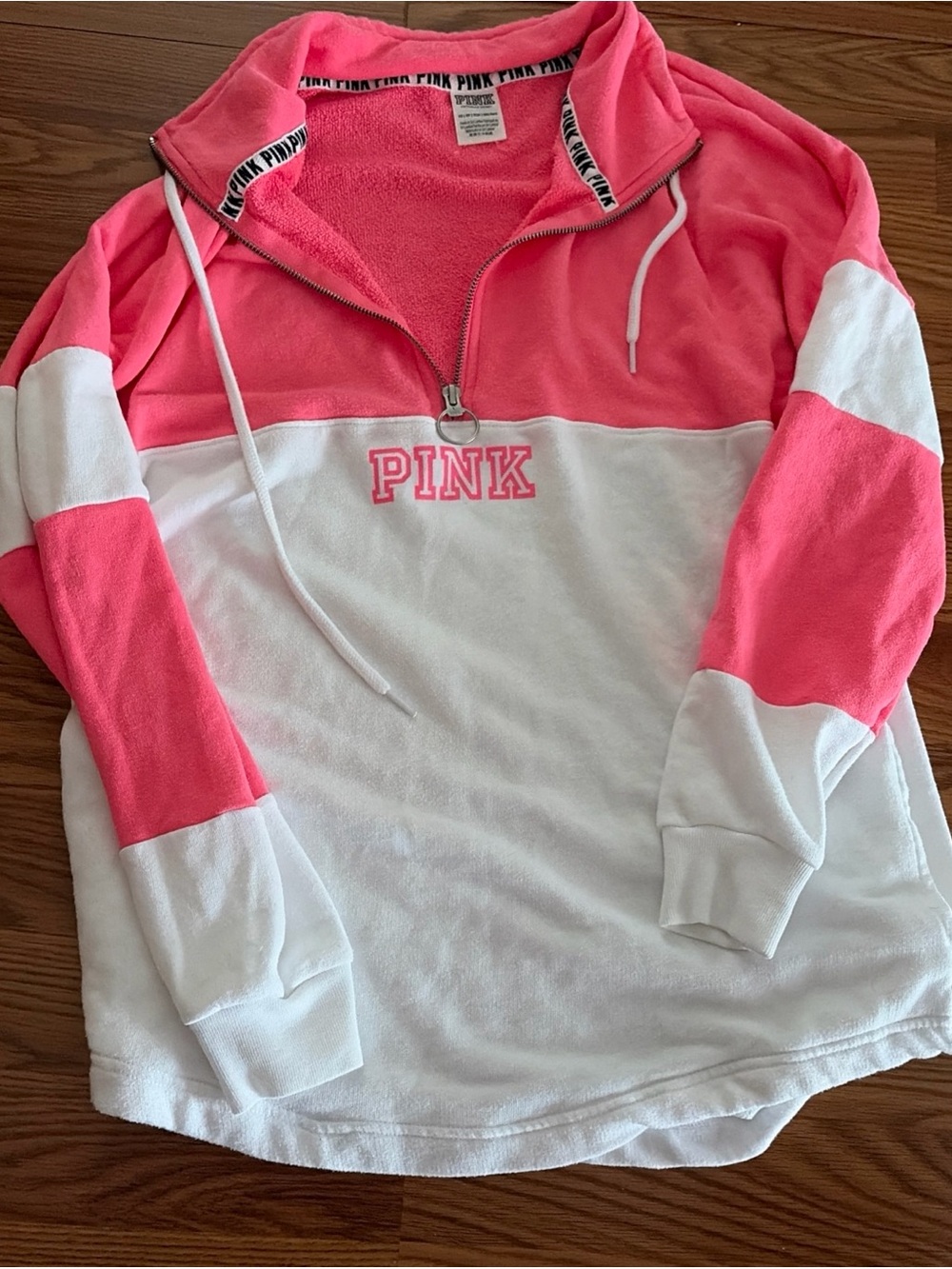 PINK Half-Zip Pullover Sweatshirt size xsmall